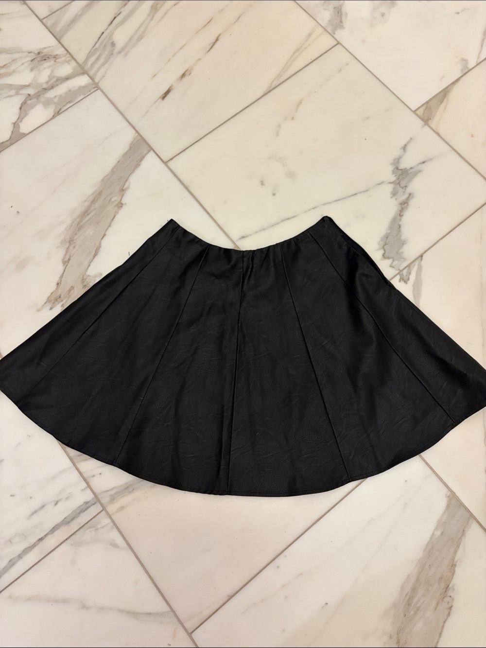 Black A-Line Women's Skirt - Classic Flared Style beautiful soft leather medium